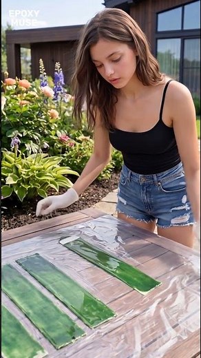 Never buy plastic edging until you see this 😱 #epoxy #epoxyresin #garden
