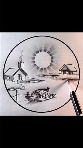 Beautiful Winter Season Drawing Scenery with Pencil ✏️📝 | Easy Winter Landscape Sketch Art