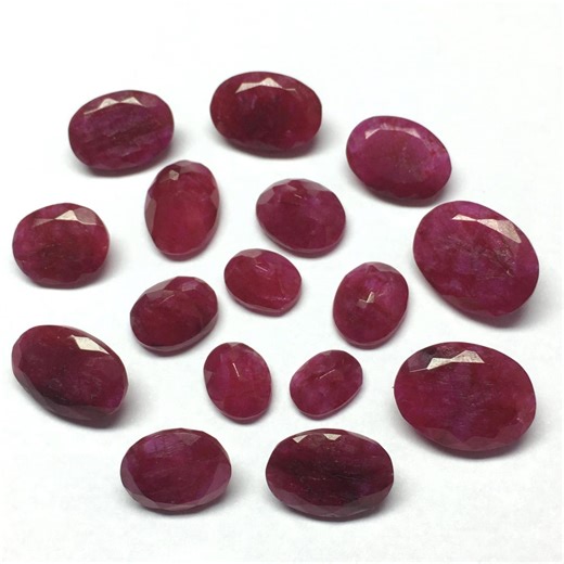 Ruby Oval Faceted Cut Pointed Back Loose Gemstone 4x6mm to 15x20mm - Etsy