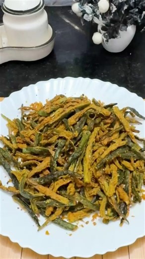 Bhindi Fry l Crispy Okra Fry l Crispy Bhindi Masala Fry Recipe 😋#shorts #food #youtubeshor #recipe