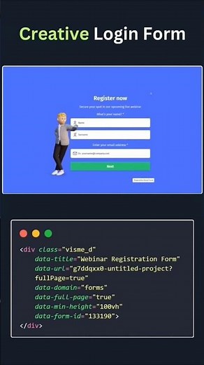 LOGIN Page Design🔥#coding #javascript #html #css #programming #python #webdesign #shorts #viralvideo