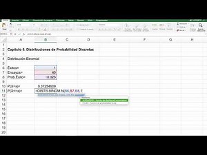 28. Distribución Binomial. Calculadora en Excel