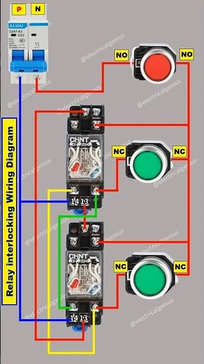 Relay Interlocking Circuit Diagram Explained #shorts