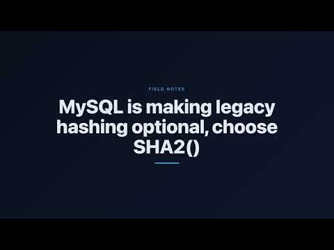 MySQL 9.x Security Update: Replace MD5() and SHA1() with SHA2()