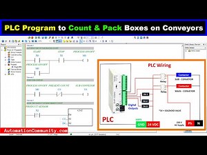 PLC Program to Count and Pack Boxes on Conveyors - Example Logics
