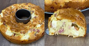 Savory cake with ham and cheese: easy, quick and delicious