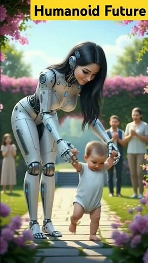 AI Robot Helps Baby Walk for the First Time 👶🤖 | Heartwarming Future Moment #robot #baby #shorts