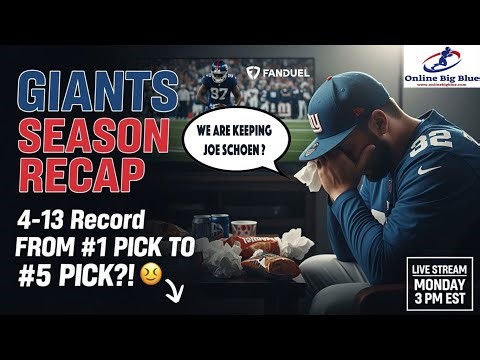 New York Giants Monday LIVE 3pm (EST) Schoen STAYS - Giants 4–13 Recap: Worst Season, Worst Ending!