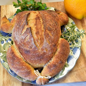 Turkey Shaped Sourdough Bread - Zesty South Indian Kitchen