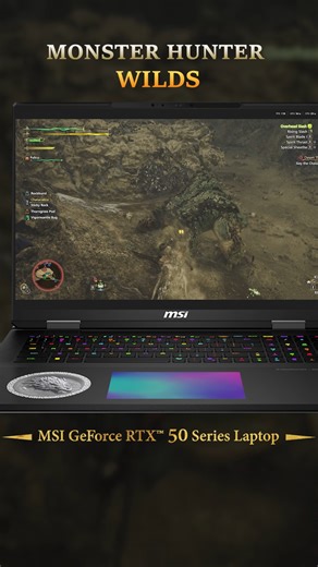 Hunters! Wann enjoy Monster Hunter WILD with 4K resolution and maximum graphics setting? MSI RTX 50 Series Gaming laptop is your best choice! | MSI Gaming