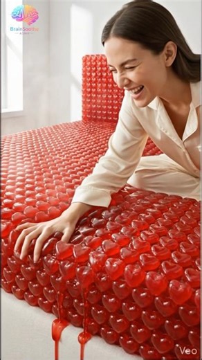 I Jumped on a Bed Made of JELLY HEARTS! 😱❤️ (Satisfying ASMR)