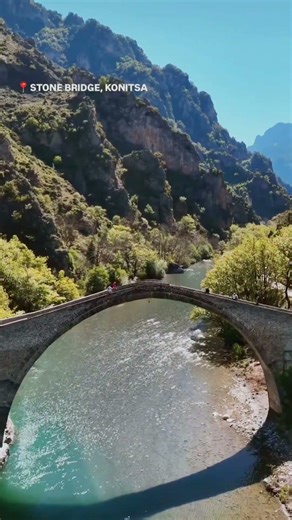 Greece’s Most Epic Bridge From the Sky 🇬🇷 #zagorochoria #zagori #epirus #epirusgreece #viralvideo