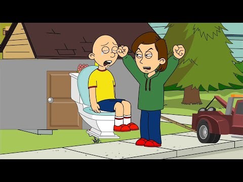 Caillou gets stuck on the toilet/grounded