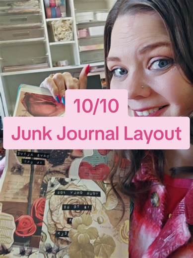 Junk Journal layout idea 💡 You have to try vertical layouts ✨️ Your brain has to be creative in a new way because the spread has different dimensions and it keeps it interesting! I love this junk journaling tip. Challenge yourself! #analog #junkjournaling #journaling #junkjournal #junkjournalideas