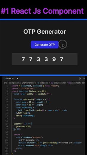 OTP generator using react js #reactinterview #systemdesigninterview #code_memo #javascript #coding