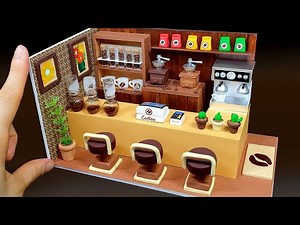 DIY Miniature Realistic Board shop # - Cafe ｜Polymer Clay Tutorial｜Coffee small.. ｜미니어쳐 카페 꾸미기
