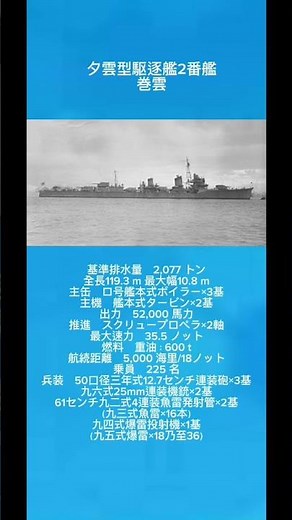 夕雲型駆逐艦２番艦 巻雲