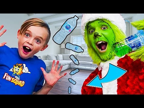 Trick Battle with the Grinch! Bottle Flip Game!
