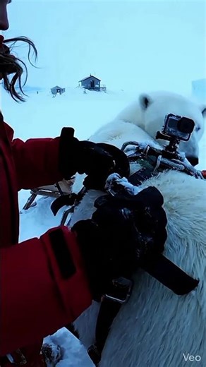 Polar Bear POV in Arctic Circle — Finds Frozen Crashed Aircraft