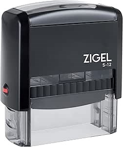 ZIGEL Customized Return Address Stamp Self Inking Rubber Stamp - Up to Four Lines of Type - Choose from 15 Ink Colors