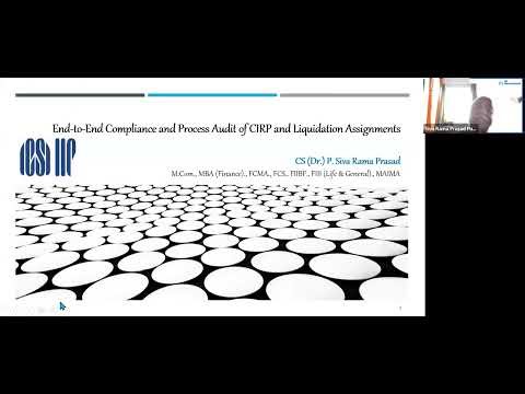 Workshop | End-to-End Compliance and Process Audit of CIRP and Liquidation Assignments (Part I)