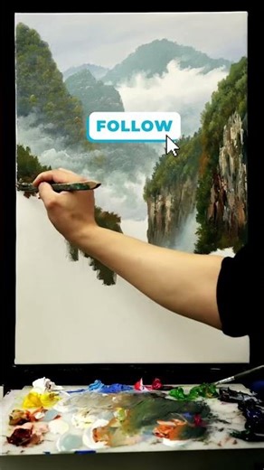 How to draw mountains above the clouds.