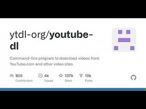 GitHub - ytdl-org/youtube-dl: Command-line program to download videos from YouTube.com and other ...