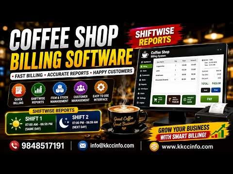 Coffee Shop Billing Software in VB.NET | Shift Wise Billing System | POS Software Demo | KKCC