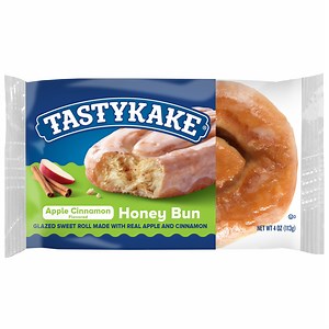Tastykake Apple Cinnamon Flavored Honey Bun, Sweet Glazed Topping, 4 oz, Shelf-Stable