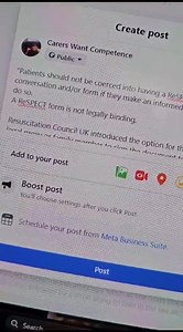 Cheltenham General hospital illegal actions. Drs, Registrar and Ward Sisters continued to blatantly disregard their legal obligation and authorised COVERT DNACPR's, COVERT ReSPECT and COVERT Deprivation of Liberty forms. (It is categorically a legal entitlement for patient, family and legal representative involvement). This ward sister can be heard confirming that the patient, her family and legal LPA representative had declined a ReSPECT form - as is their legal and Human right (ReSPECT are NOT