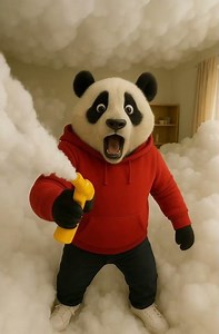 Babloo Panda Ne Foam Gun Try Kiya! 😳😂 | Pura Room White Ho Gaya! #panda #babloopanda #funny #comedy