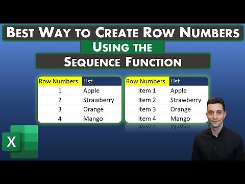 Excel Tips - Best Way to Create Row Numbers | Include Text