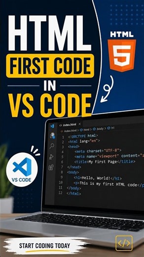 HTML First Code in VS Code | How to Write Your First HTML Program | HTML Tutorial for Beginners