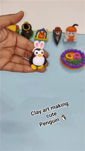 clay art making cute penguin 🐧#diy #clayart #art #craft #shortvideo #clay #shorts #shortvideo #viral