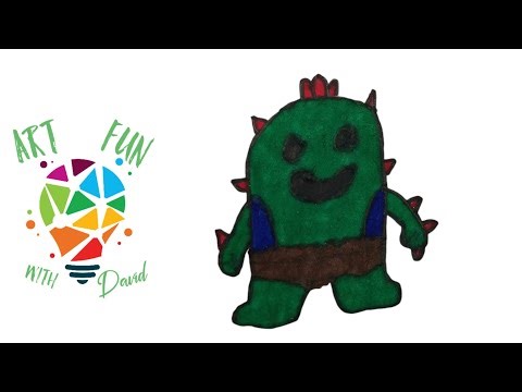 How to draw spike from brawl stars - Easy step-by-step tutorial! by @artfunwithdavid