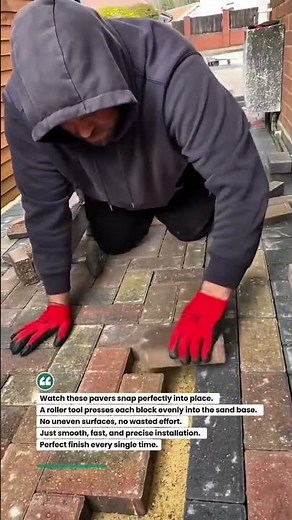 Fast Paver Installation with Roller Tool! #construction #paving #tools