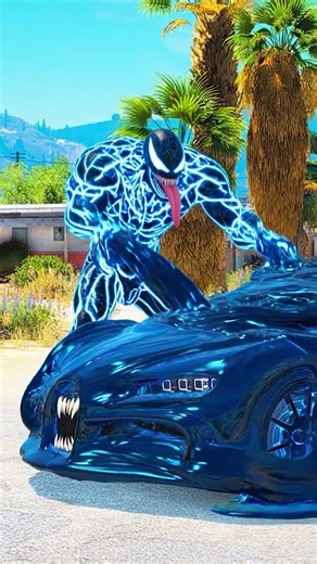 GTA 5 "When Venom Bonds With Bugatti 🤯 Unstoppable Beast!" #shorts