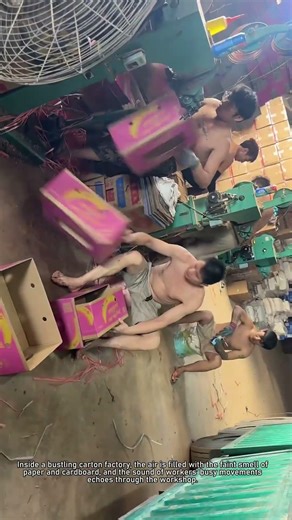 Carton Factory Workers Stacking Cartons | Factory Daily Work