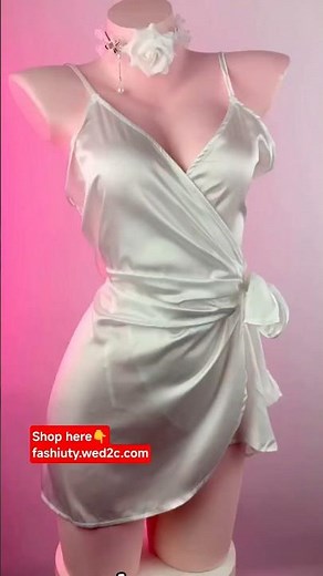 Satin Wrap Slip Dress Try-On Haul Elegant Night Dress with Deep V-Neck & Side Tie