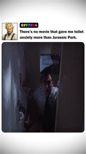 Toilet Scene in Jurassic Park Ruined The Bathroom #jurassicpark #trex #dinosaur #fyp #shorts #funny