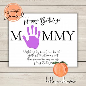 Happy Birthday Mom Handprint Poem Craft: Kids DIY Gift (PDF Download - Etsy