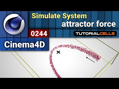 0244. Simulation system ( attractor force ) in cinema 4d