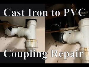 How to Repair Leaking Pipes Cast Iron to PVC Plumbing Using Coupling