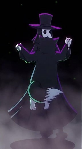 ペスト医師と猫の魔法のダンス💜✨ | Neon Plague Doctor