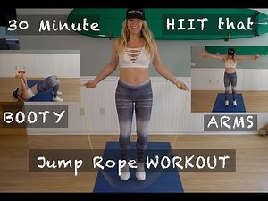 Jump Rope HIIT 30 minute Full Body Calorie BURN workout with weights