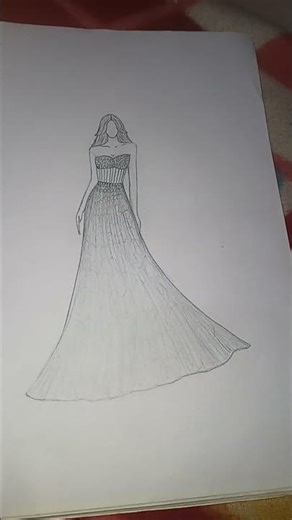 Fashion designer dress drawing #ytshorts #youtubeshort #viral #drawing #dresssketch #shorts