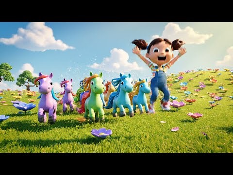 Three Little Horses Gallop Gallop Gallop | Nursery Rhymes for Kids & Baby Songs