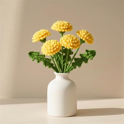 [Finger Garden] Realistic Dandelion Crochet Tutorial: The leaf is the key!