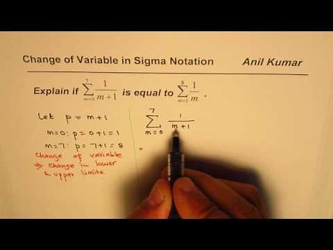 Change of Variable in Summation Sigma Notation