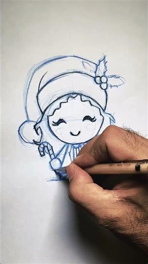 COZY CHRISTMAS DRAWING TUTORIAL ✏️🎅 Let's draw a cute Christmas character together! ❄️